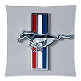 jeremyartstore 45,7 x 45,7 cm Dekorative Baumwolle Leinen Quadratisch Kissenbezug Überwurf Ford Mustang Pony Design