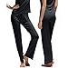 Produktbild Swallowuk Damen Schlafanzughose Lang Pyjamahose Nachtwäsche Schlafanzug Hose Baumwolle Lang Sleep Hose Pants mit Taschen und Kordelzug (XL, Schwarz)