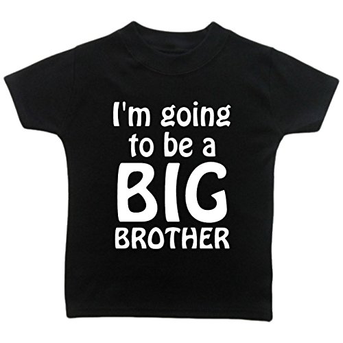 I'm Going To Be A Big Brother T-Shirt (2-3 years, Black T-Shirt - White Vinyl)