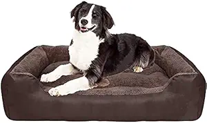 Royal Pets Cart Dog Bed & Cat Bed Brown Furr Color Anti-Skid Bottom & Machine Washable(Reversible)-Small