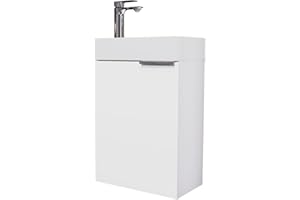 Planetmöbel Lavabo con mobiletto 40 cm Lavabo Bagno WC ospiti, bianco