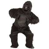 Gorilla Kostüm aus Plüsch Affe Ganzkörperkostüm Affen Plüschkostüm Zoo Strampler Dschungel Jumpsuit Maskottchen Tierkostüm King Kong Outfit Verkleidung Fastnacht