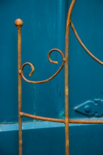 Beetzaun 78x 51cm Beetbegrenzer Rankgitter halbrund Rost Metall Volleisen - 5