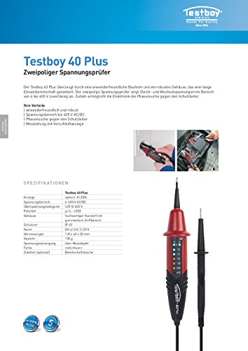 Testboy Testboy 40 Plus Spannungstester Testboy 40N, 6-400V, 8LED Anzeige - 4