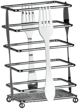 Chrome Made Caddy Cutlery With Cutlery Design & Kitchen Utensil Holder Stand