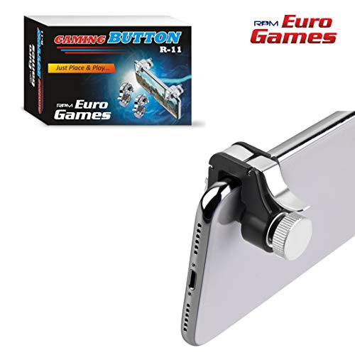 RPM - Euro Games Metal PUBG Trigger Joystick Controller for Mobile Android Emulators L1R1 Gamepad for Gaming for Rules of Survival, Fortnite and Other Mobile Shooting Games (1T - Black)