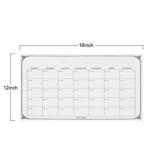 Newcomdigi Monatsplaner Kalender Whiteboard Tafelfolie Magnettafel 40x 30cm mit 3 Kreidemarker - 7
