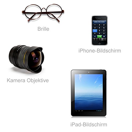 Lictin 8*Brillen-Putztuch, Brillenputztuch, Brillentücher, Brillenoutztuch Mikrofaser, Mikrofaser Reinigungstücher für Reinigung Bildschirm von Brille, Glas, Handy, iPad, Kamera Objektive, 160g Mikrofaser 18*15cm (7*schwarz, 1*weiß) - 6