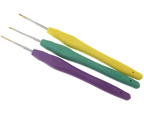 9 Farben Häkelnadel Aluminium bunt Stärke Alu Stricknadel Häkeln Set 0.5mm-2.5mm - 4