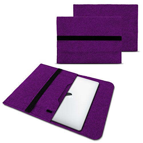 NAUC Laptoptasche Sleeve Schutztasche Hülle für Tablets Macbook Netbook Ultrabook Laptop Case in verschiedenen Farben mi zwei internen Zusatzfächern für Zubehör kompatibel mit z.B. Samsung Apple Asus Medion Lenovo uvm., Farben:Lila;Größe:9.7 - 10 Zoll