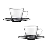 Taza de vidrio de borosilicato resistente al calor/plato de plástico