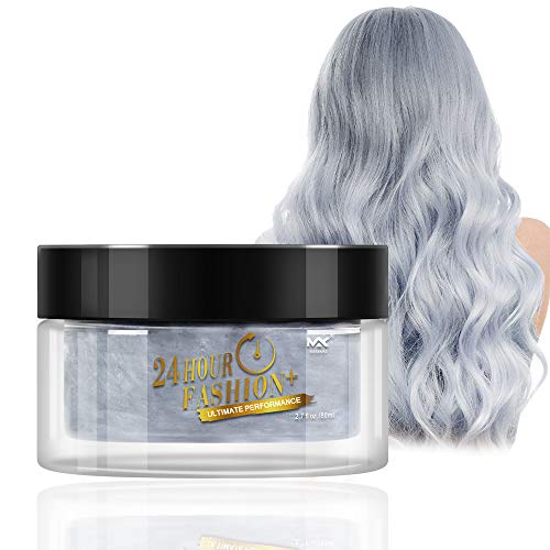 Hair Colour Wax, Coloured Hair Wax - PandyCare Temporary Hair Colour Wax 80g, New Formula - No Stick, Long Lasting, Easy to Apply & Wash, Perfect for Halloween, Christmas & Cosplay - Gray