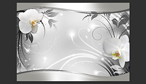 FOTOTAPETE 400×280 cm – VLIES TAPETE PREMIUM – PROFI QUALITÄT – 3 Farben zur Auswahl – Top moderne Wanddeko – Wandbilder XXL – Riesen Wandbild – Top Design Tapete – Neue exklusive Edition mit noch besser Druckauflösung – Deutsches Premium Vlies – Blumen Orchidee Ornament Abstrakt b-A-0078-a-b - 4