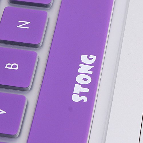 STONG Matte Gummierte Harte Schutzhülle für Macbook Air 13“ Hülle Cover Schale Schutz Hülle Tasche Silicon Case Shell Hard Plastik mattiert SchutzTasche + tpu Tastatur-Schutzfolie (Lila) - 4