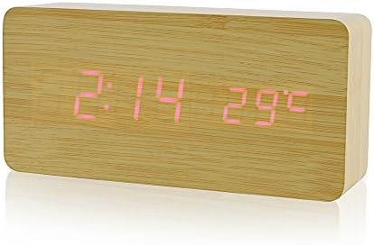 FiBiSonic Mordern Design Clock Memorable Built-in Battery Digital Clock, Time Date and Temperature…