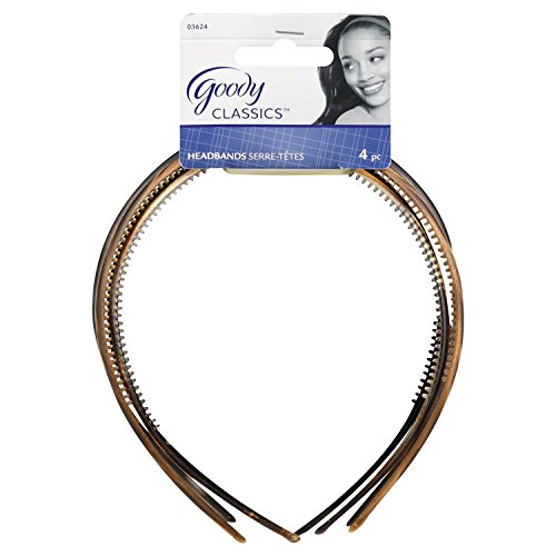 Goody Classics Beauty Skinny Plastic Headbands, 4-count by Goody