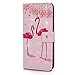 Produktbild Hülle für Samsung Galaxy S10+ 6.4 Zoll / S10 Plus, 3D-Effekt Gemalt Strass Leder Handyhülle Klappbares Brieftasche Schutzhülle Wallet Case mit Integrierten Kartensteckplätzen Blumenliebe Flamingo