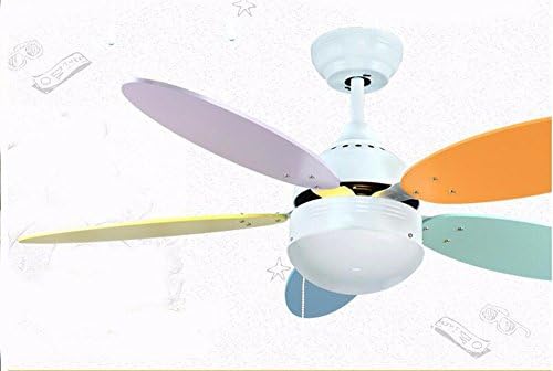 LighSCH Ceiling Fan with Lamp Bedroom The Creative Ceiling Fan Children Led Lights and Dim Remote Control Illumination Lamps and Lanterns Diameter 106Cm High 38Cm