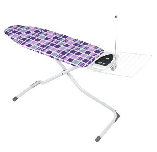 WENKO 1412765100 Bügeltisch Value – mit verstellbarer Bügeleisenablage, pulverbeschichtetes Metall, 120 x 99 x 42 cm, Weiß - 2