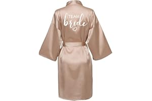 JPHCHSC Damen Brautjungfern Roben Kimono Badmantel Braut Morgenmantel Kimono Kurz Bademantel Satin Robe für Hochzeit Party Pool Party und Pajama Party