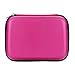 Price comparison product image Ciaoed Portable PU Leather Hard Shell Zipper Carrying Case Bag for Power Bank, 2.5" External Hard Disk Drive ( Pink )