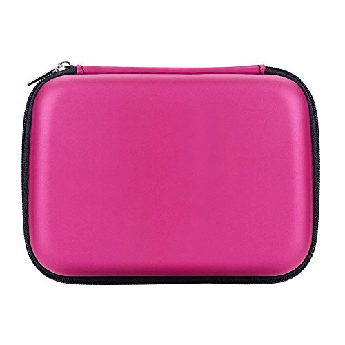 Ciaoed Schutzhülle mit innerer Netztasche und Reißverschluss Schutztasche Tasche für 2.5 Zoll Festplatte, Power Bank ( Rosa )