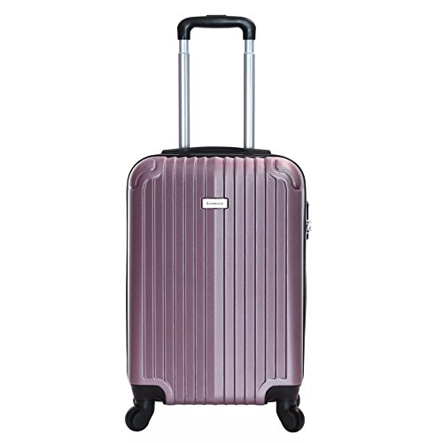 Slimbridge Borba maleta trolley cabina ABS - Equipaje de mano rígida y ligera con 4 ruedas. Aprobado por la mayoría de las aerolíneas Ryanair, EasyJet, Wizzair, Vueling y muchos más, Oro Rosa