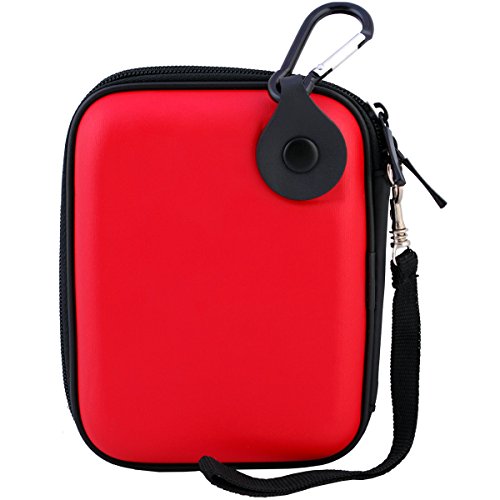 Lacdo (TM), Hartschale, wasserdicht, stoßfest, Tragegriff, aus EVA-Schutzhülle für Seagate Backup Slim Plus 2 TB, 1 TB, 500 g, Slim für Mac, Backup Mobile Geräte, USB 3.0) für Toshiba Canvio Basics. Canvio Connect. Canvio Slim externe II 6.35 cm Festplatte rot - 8