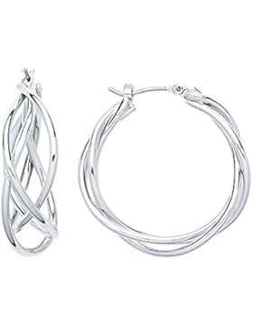 Front Row Damen-Ohrringe silberfarben Ring aus verflochtenem Draht