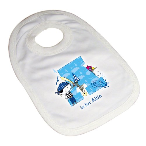 Pirate Letter Baby Bib. This is a great product that can be personalised to your requirements ( please see main discription for full details ) Ideal gifts and presents for weddings, Christenings, Birthdays, Christmas etc...