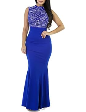 CoCo Fashion Damen Elegant Lang Meerjungfrauenkleid Abendkleid Maxikleid Cocktailkleid