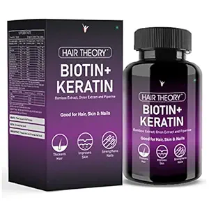 HAIR THEORY - VITAMIN B7 CAPSULE : BIOTIN + KERATIN BUILDER FOR MEN AND WOMEN | INGENIOUS HAIR-CARE FORMULA FOR DRY SCALP, HAIR GROWTH, REPAIR & REGENERATION - INVISION (60 CAPS)