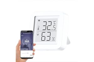 Yueyang Tuya - Termómetro higrómetro para ambientes interiores con WiFi - Digital - Sensor de temperatura con pantalla retroiluminada - Registro de datos, termómetro para casa - Medidor de humedad y