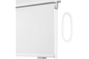 EB ESTORES BARATOS Estor Eclipse/Opaco Y TÉRMICO con Cadena de Repuesto: para Interior/Exterior/Medidas Ancho X AltoContactaremos para Ajuste sin Cargo Color: Blanco. Medidas: 130cm x 200cm