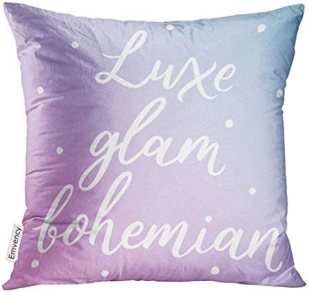 Throw Pillow Cover Basic Luxe Glam Bohemian Quote for Retro Calligraphy Vintage Phrase Woman Motivational Slogan Beautiful Decorative Pillow Case Home Decor Square 18x18 Inches Pillowcase