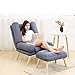 Produktbild GJC Lazy Sofa Single-Schlafzimmer Kleines Sofa Mit Fußstütze Einfache Freizeit Zurück Liege Balkonsessel,Darkgray
