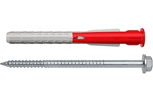 fischer 10 x 100mm Heavy Duty Dot & Dab Wall Fixings - TV Bracket Kit - Plasterboard Over Blockwork Wall Plugs & Screws. TV Brackets, Radiators, Heavy Shelves & Kitchen Cabinets - Pack of 4