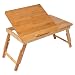 Produktbild WOLTU BT09br Laptoptisch Bambus Notebooktisch höhenverstellbar faltbar Betttisch PC Tisch Schreibtisch mit Ablage für Maus und Bücher ca.50 x 30 x 20-27 cm