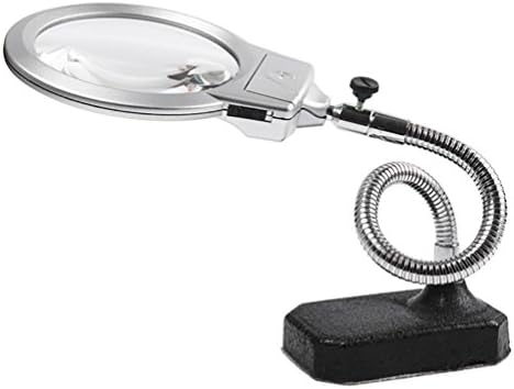 Desktop Magnifier Magnifying Glass Table Machine Soft Rod Dimmable LED Light Magnifier For Reading Repairing And Inspection