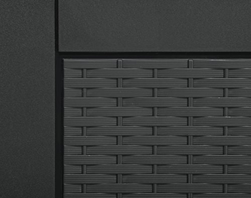 Oxid7® Kunststoff Auflagenbox in Rattan Optik Anthrazit – Maße (LxBxH): ca. 119x48x60cm – abschließbar – mit Rollen – 310 Liter (Design „Rato“) - 2