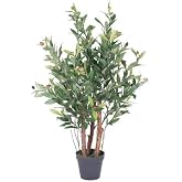 Nettenevime Yapay &Ccedil;i&ccedil;ek Zeytin Ağacı 3 G&ouml;vdeli Plastik Siyah Saksıda 60cm Yapay Ağa&ccedil;