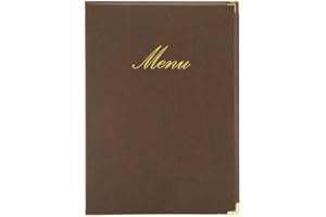 Securit Classic leather style menu holder - (1 double insert included, which displays 4x A4) - A4
