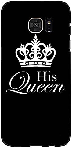 King and Queen Black Boyfriend and Girlfriend Couples Matching Cell Phone Cases for Samsung Galaxy S7 Edge