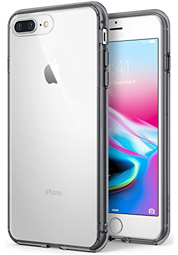 Ringke Funda Apple iPhone 7 Plus/iPhone 8 Plus, [Fusion] Transparente Volver PC TPU de Parachoques [Choque Tecnología de la Absorción] Criado Biseles de la Cubierta Protectora - Smoke Black