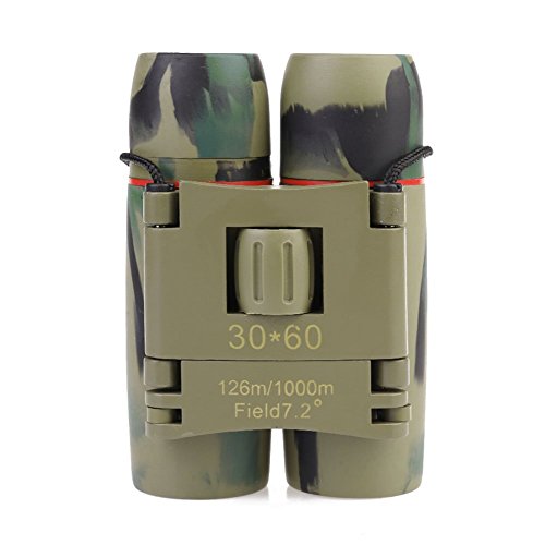 GuDoQi® 30 X 60 Zoom Binoculares Plegables De Viaje Telescopio Binoculares Caso Telescopio Plegable Visión Nocturna Camuflaje
