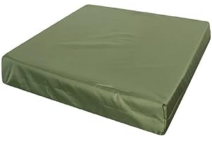 GOLDSTAR BEDDINGS Goldstar 8cm 3" Thick WATERPROOF Rattan Furniture Cushion Chair Seat Pad OUTDOOR Garden Patio, 45 x 45 cm (18" x 18"), Olive Green