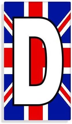 Union Jack - British Flag Letter D Sticker For Wheelie Bin / Dustbin / House Door - Self Adhesive - Choose Number