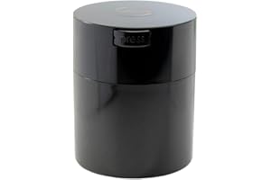 COFFEEVAC 1/2 LB – Patented Airtight Container | Multi-use Vacuum Container Works as Smell Proof Containers for Ground Coffee and Coffee Bean Containers. Black Cap and Body