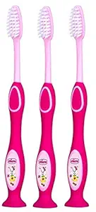 Chicco Kids Toothbrush (Pink, 3-6 Years) Pack of 3