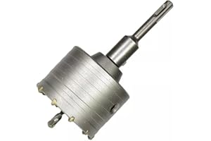 TOPOLENASHOP Sega Fresa a Tazza Carotatrice Muro Cemento Ø 80mm con Adattatore SDS PLUS 110 mm e Punta Centraggio 8 mm x 110 mm per Cemento, Mattoni, Pietra, Muro, Martello Antiurto, Trapano a Tazza